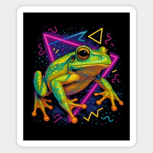 Retro Neon Haitian Giant Tree Frog Magnet